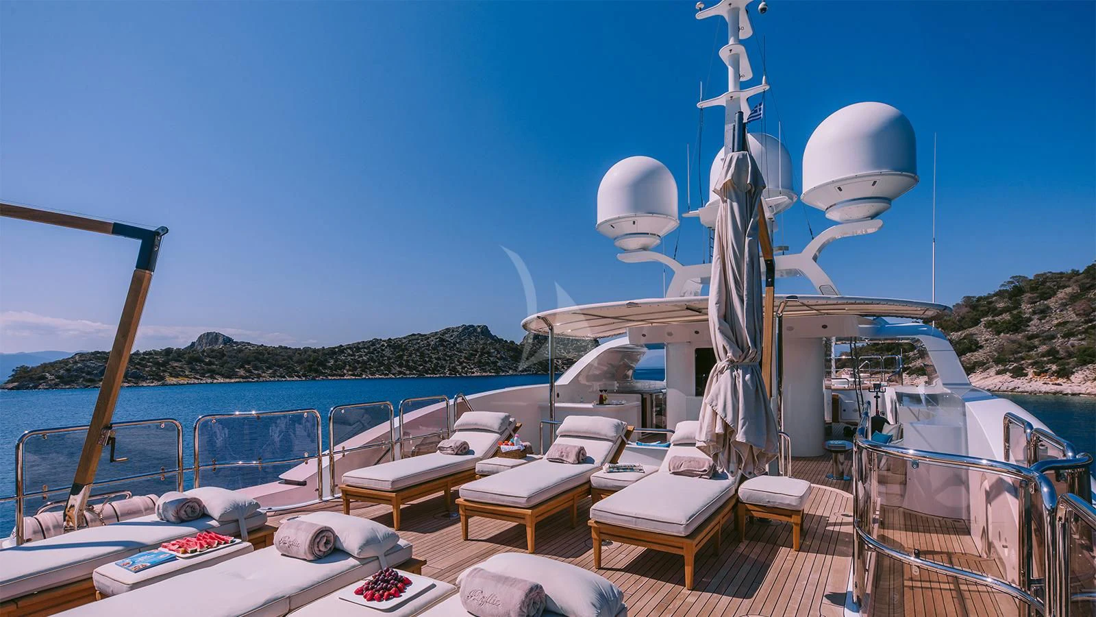 a boat on the water aboard DILARA Yacht for Sale