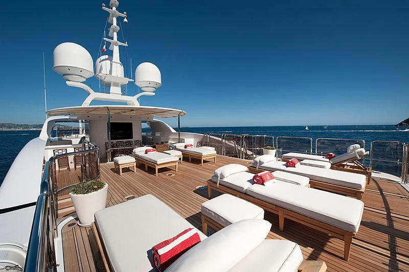 a boat on a deck aboard DILARA Yacht for Sale