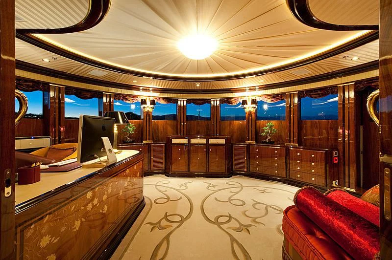 inside of a building with a computer aboard DILARA Yacht for Sale