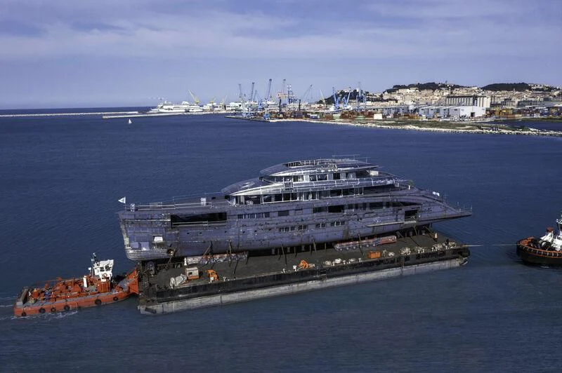 a cruise ship in the water aboard AMOR À VIDA Yacht for Sale