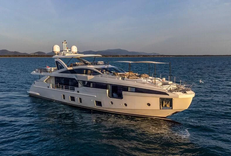 a boat in the water aboard NEMESIS Yacht for Sale