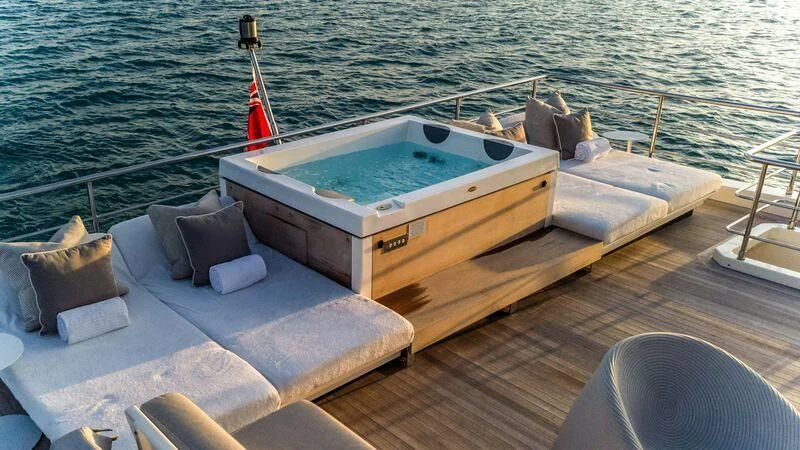 a boat on the water aboard NEMESIS Yacht for Sale