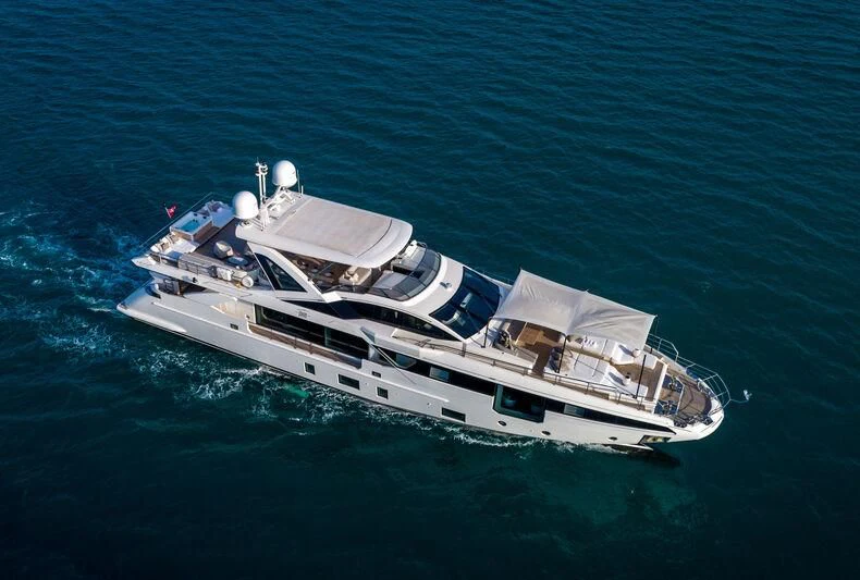 a boat in the water aboard NEMESIS Yacht for Sale