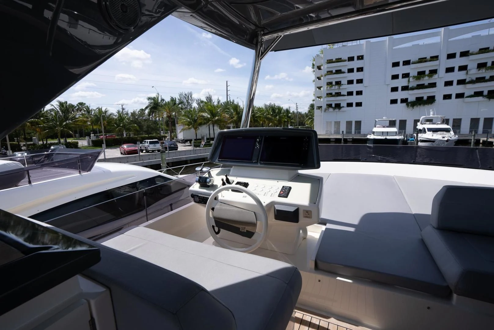 inside of a car aboard LEGEND Yacht for Sale