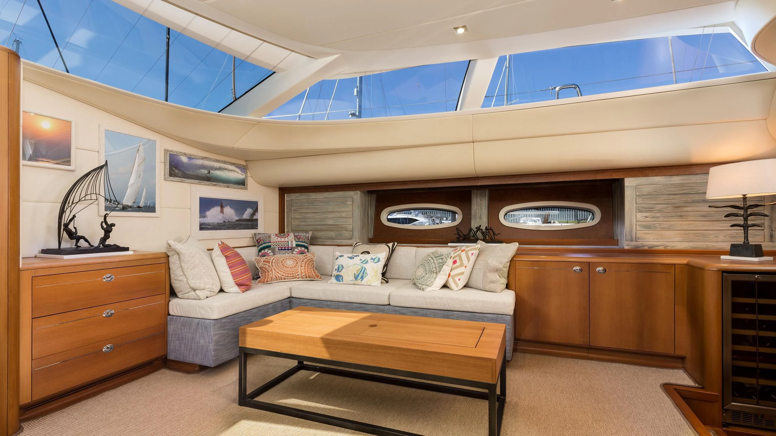a room with a bed and a table aboard DANNESKJOLD Yacht for Sale