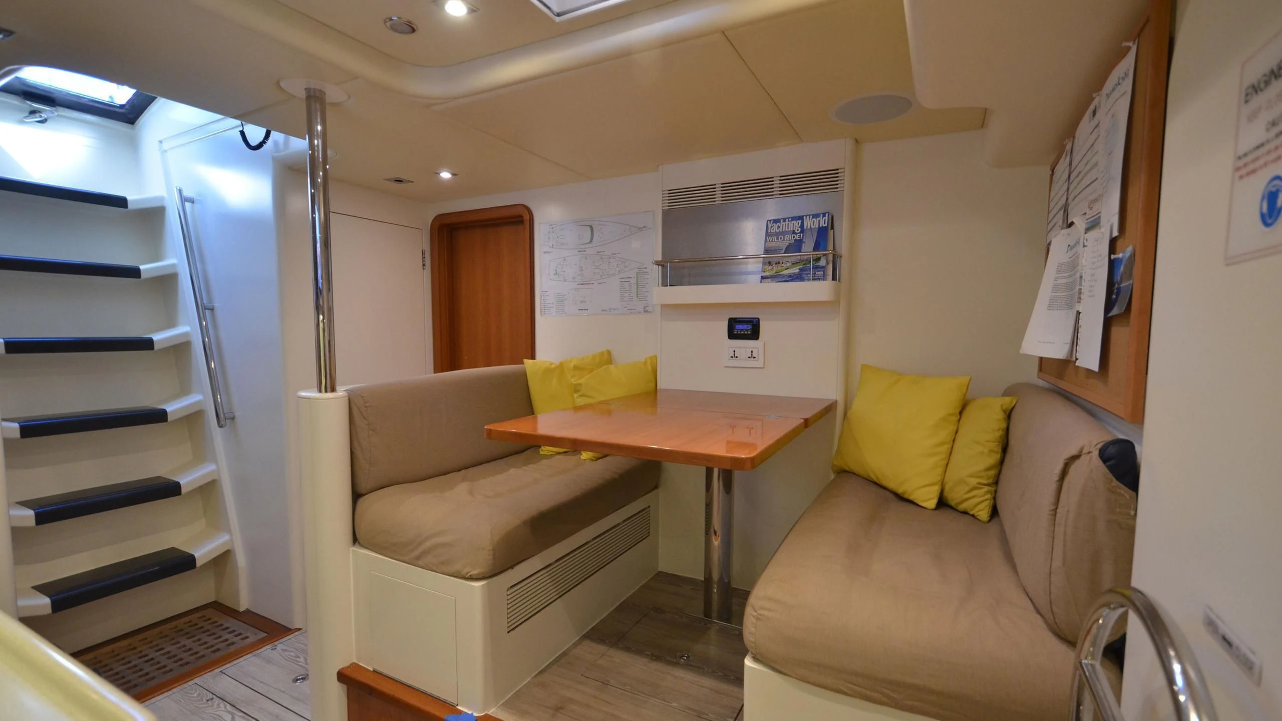 a room with a desk and a bed aboard DANNESKJOLD Yacht for Sale