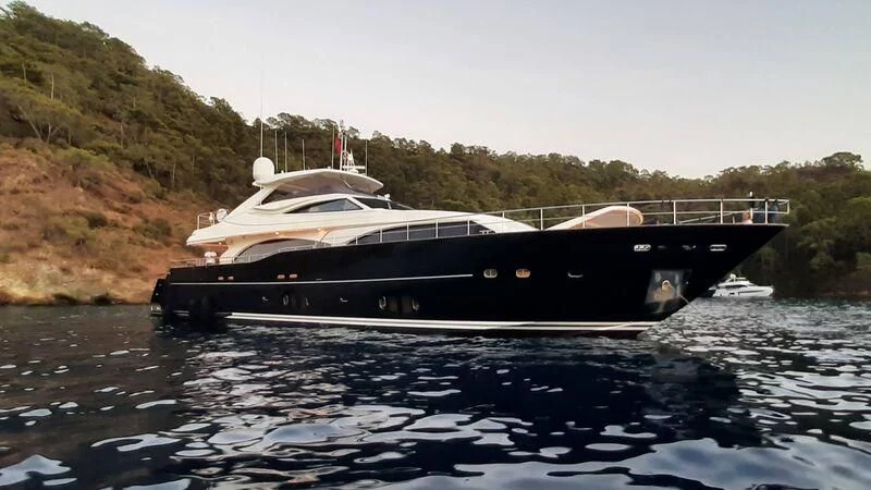 a boat on the water aboard OKAMI Yacht for Sale