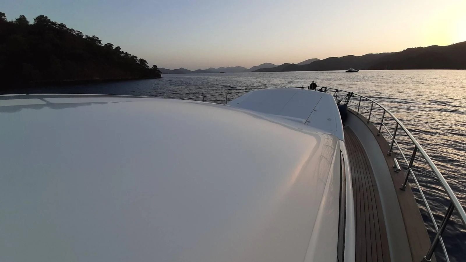a boat on the water aboard OKAMI Yacht for Sale