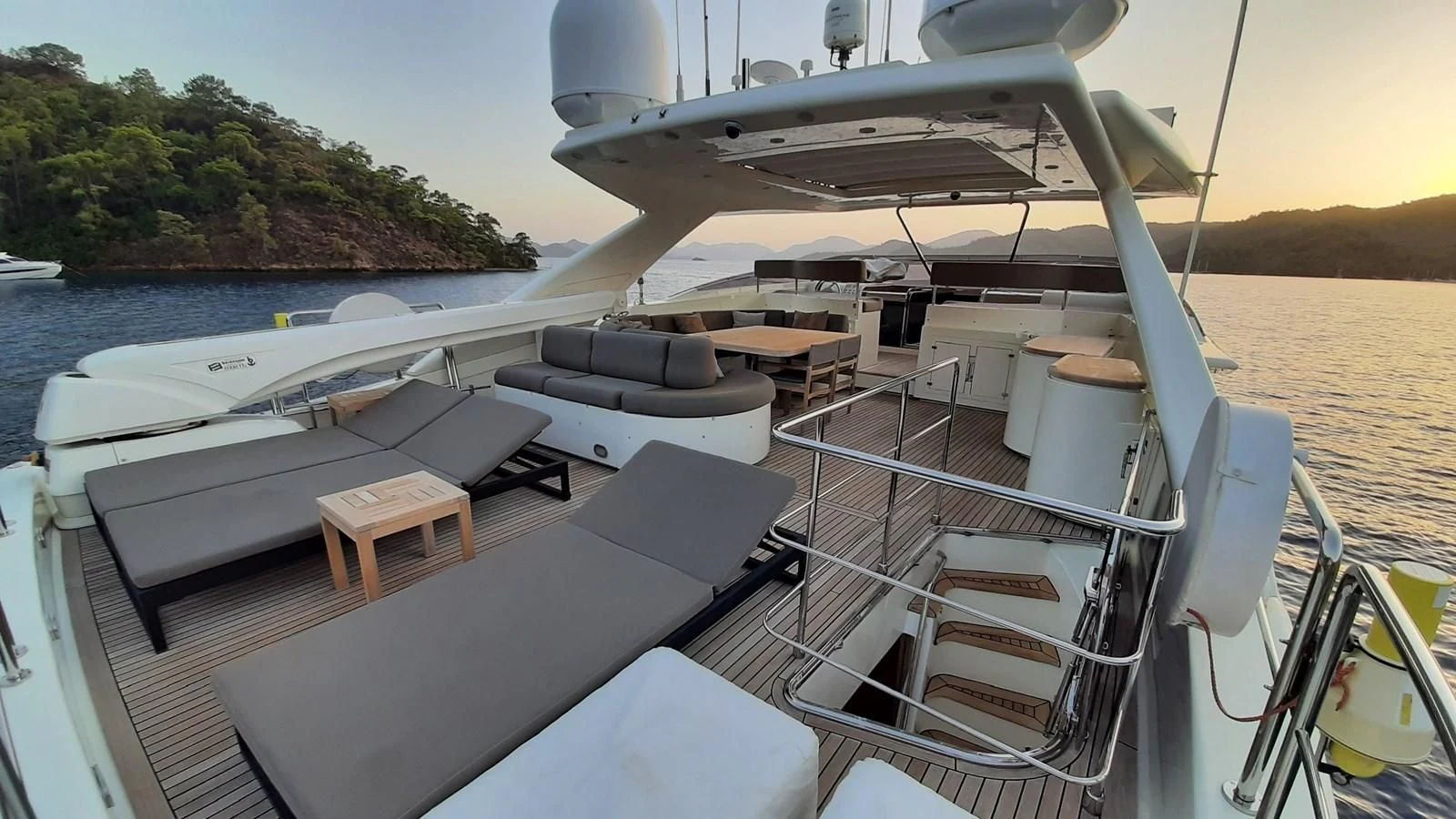 a boat on the water aboard OKAMI Yacht for Sale
