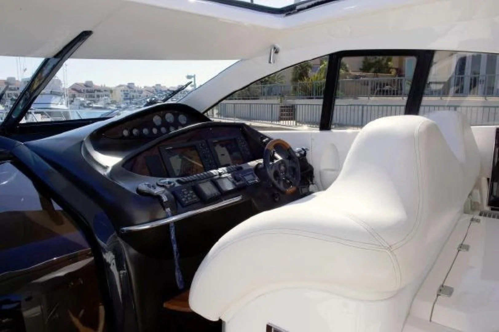 the inside of a car aboard SONSEEKER Yacht for Sale