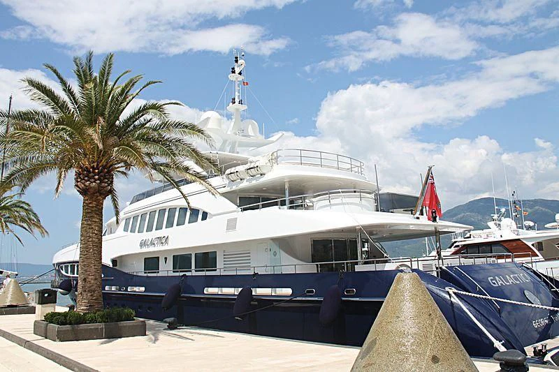 a large boat docked aboard RED SAPPHIRE Yacht for Sale