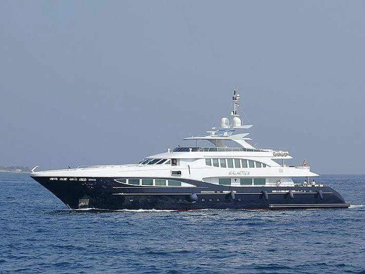 a large white boat in the water aboard RED SAPPHIRE Yacht for Sale
