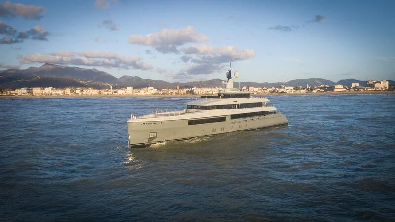 a large ship in the water aboard KATHRYN Yacht for Sale