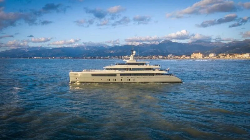 a large white ship in the water aboard KATHRYN Yacht for Sale