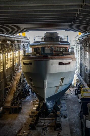a large ship in a warehouse aboard KATHRYN Yacht for Sale