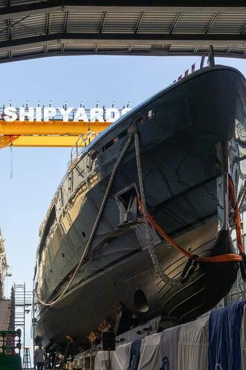 a large ship docked aboard KATHRYN Yacht for Sale