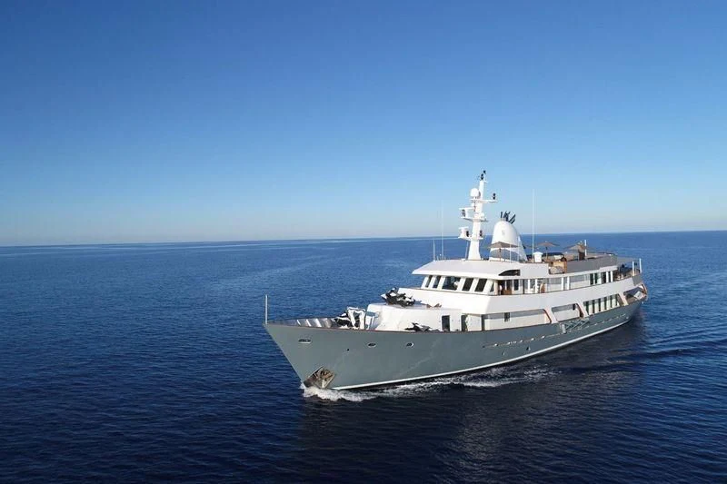 a large white ship in the water aboard MENORCA Yacht for Sale