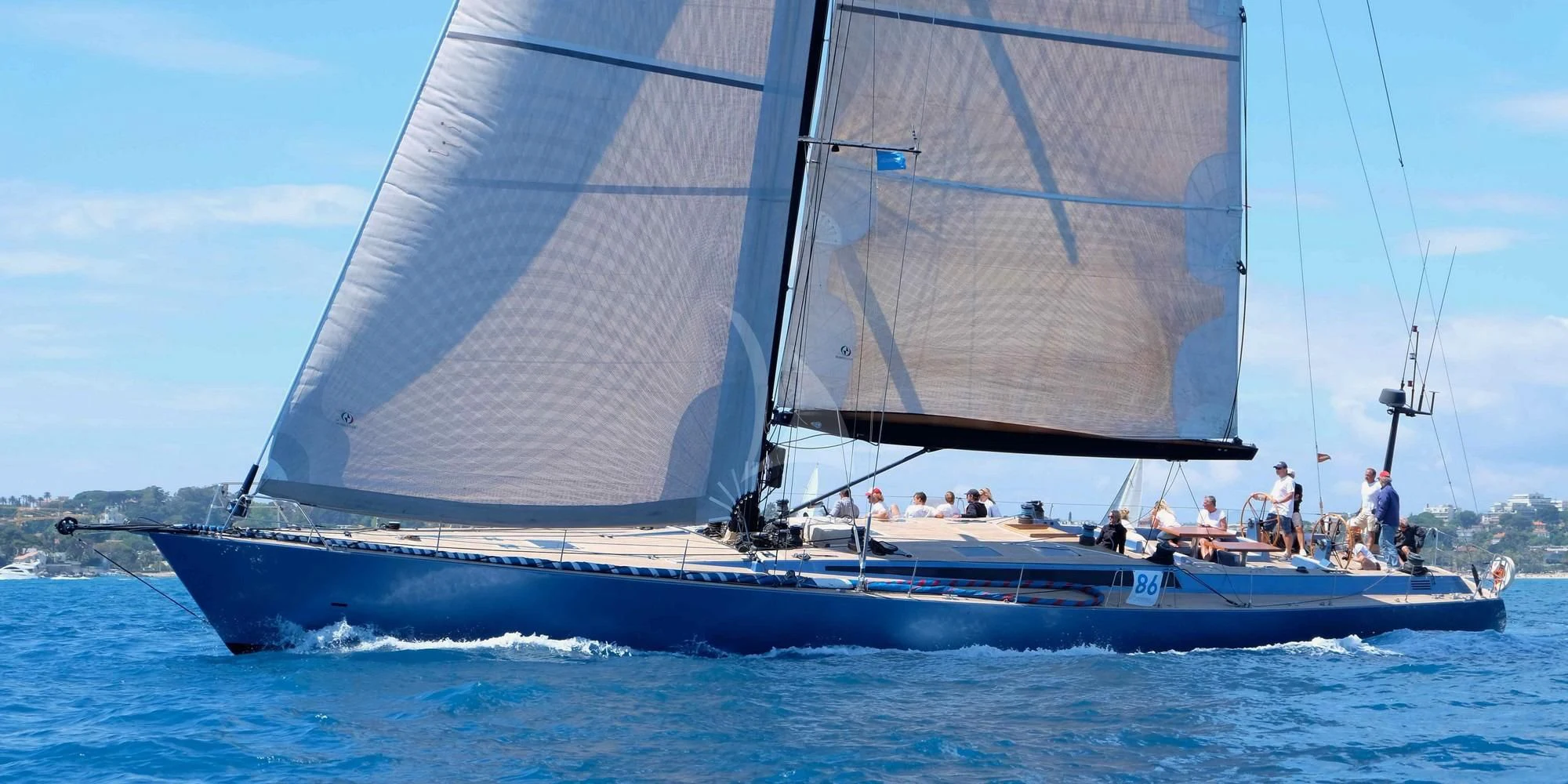 a boat with people on it aboard WALLY ONE Yacht for Sale