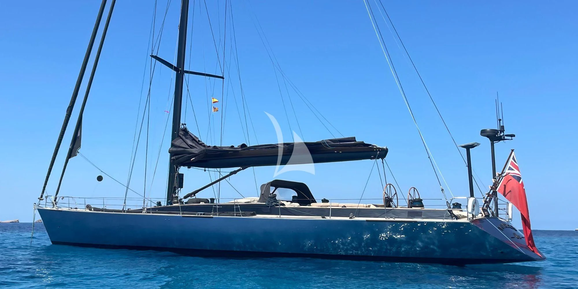 a boat with a sail on the water aboard WALLY ONE Yacht for Sale