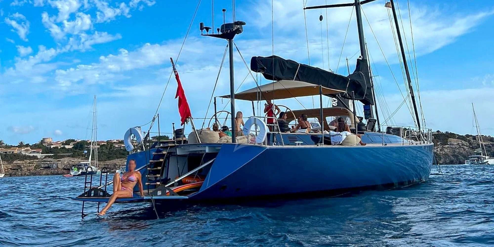 a boat with people on it aboard WALLY ONE Yacht for Sale
