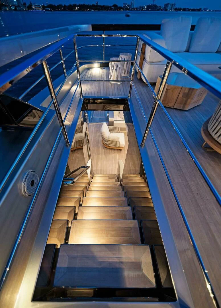 a set of stairs leading up to a pool aboard ALEGRA Yacht for Sale
