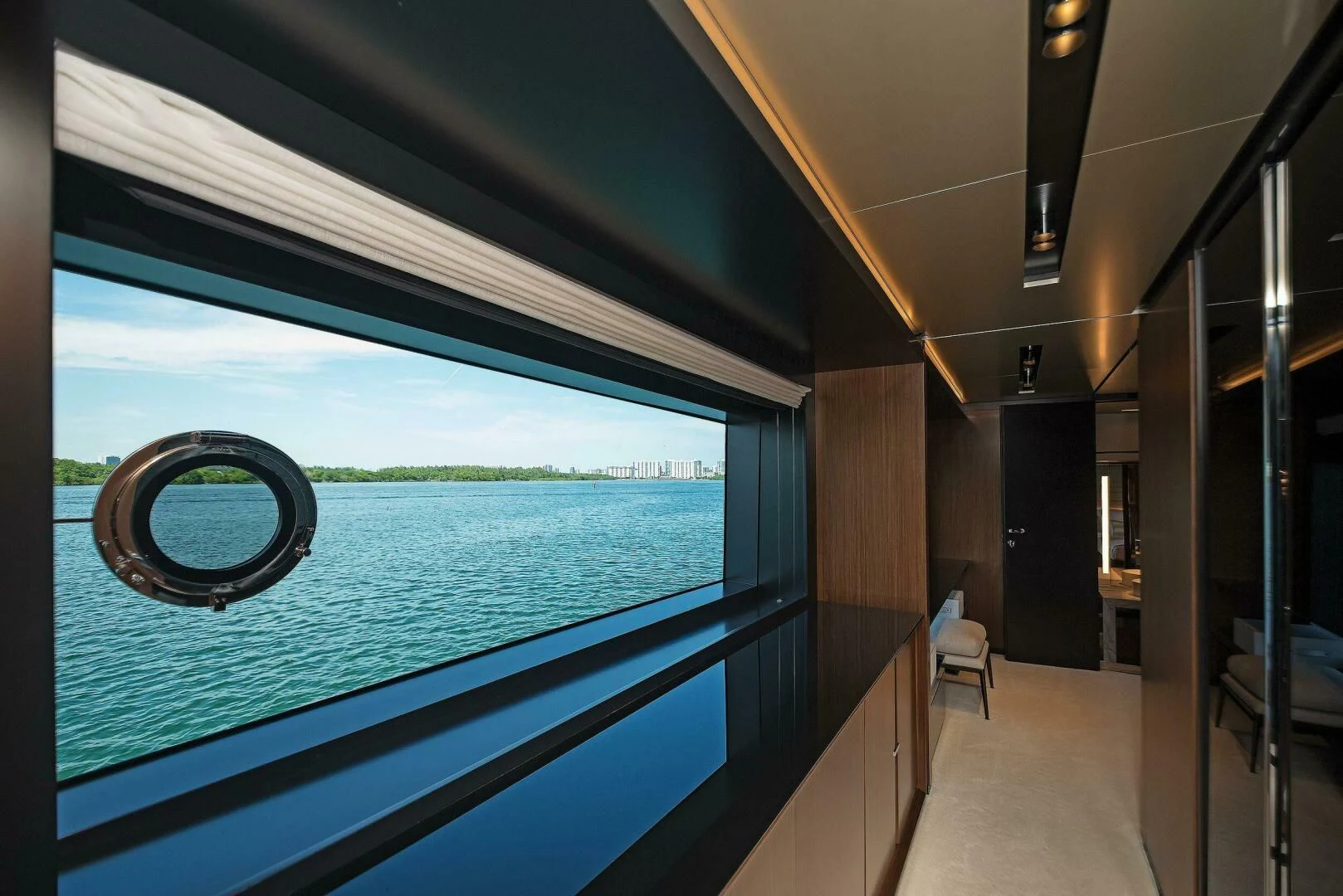 a large blue swimming pool aboard ALEGRA Yacht for Sale