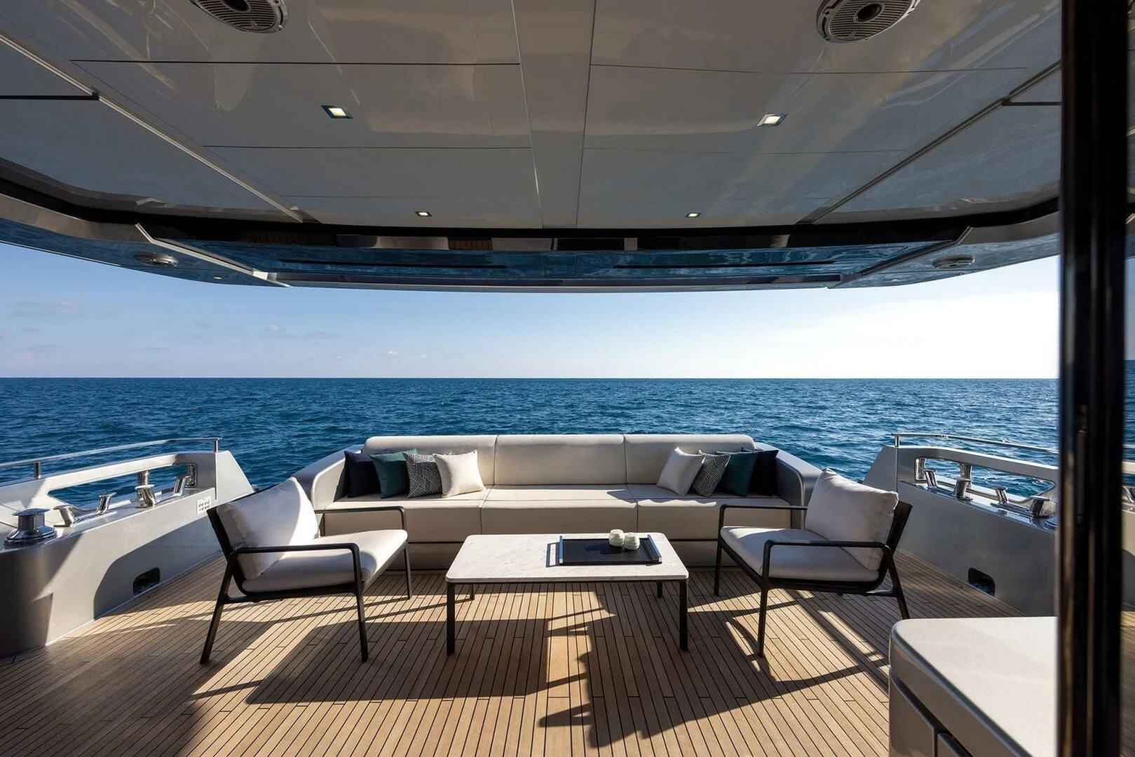 a room with a couch and a table and chairs aboard ALEGRA Yacht for Sale