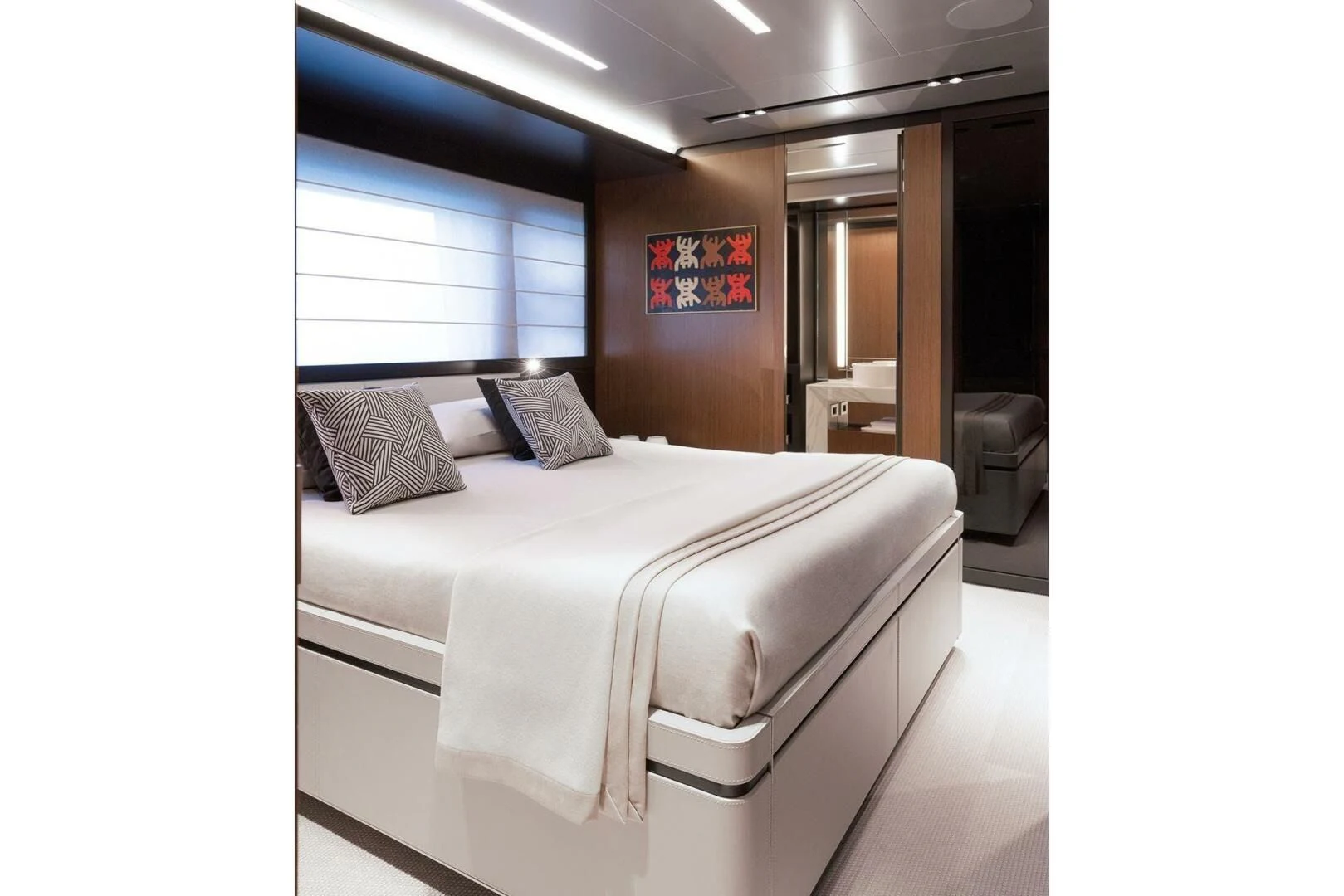 a bed in a room aboard ALEGRA Yacht for Sale