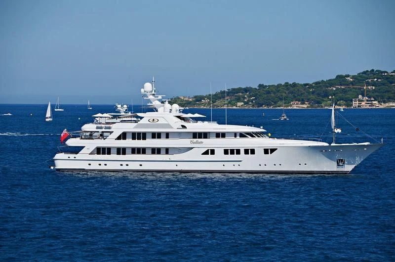 a white yacht in the water aboard NECTAR Yacht for Sale