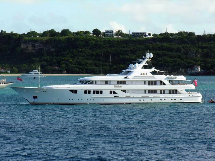 a white yacht in the water aboard NECTAR Yacht for Sale