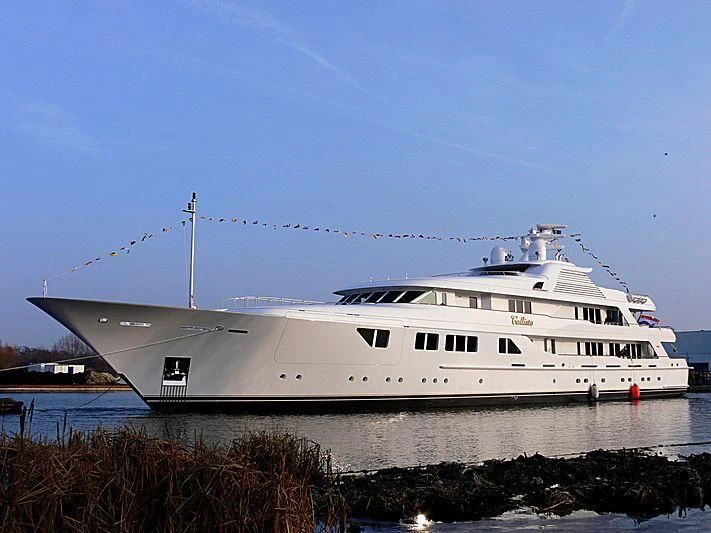 a large white ship aboard NECTAR Yacht for Sale