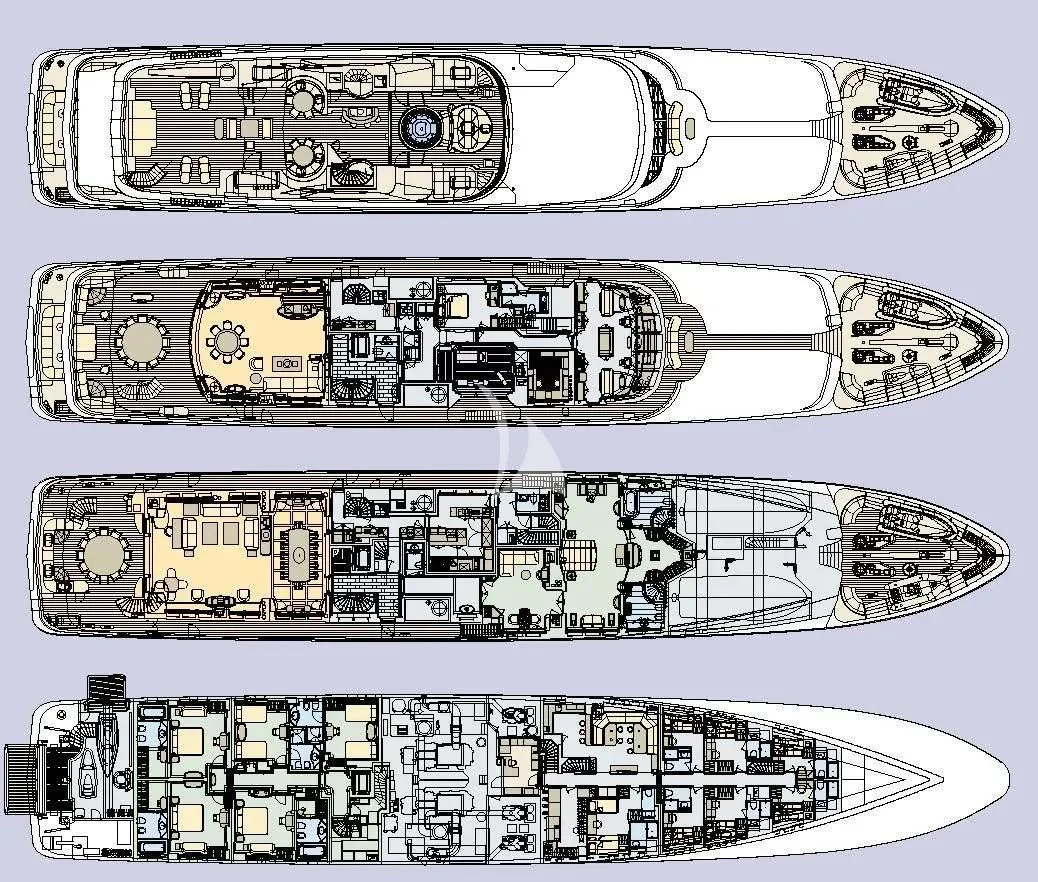 diagram, engineering drawing aboard NECTAR Yacht for Sale