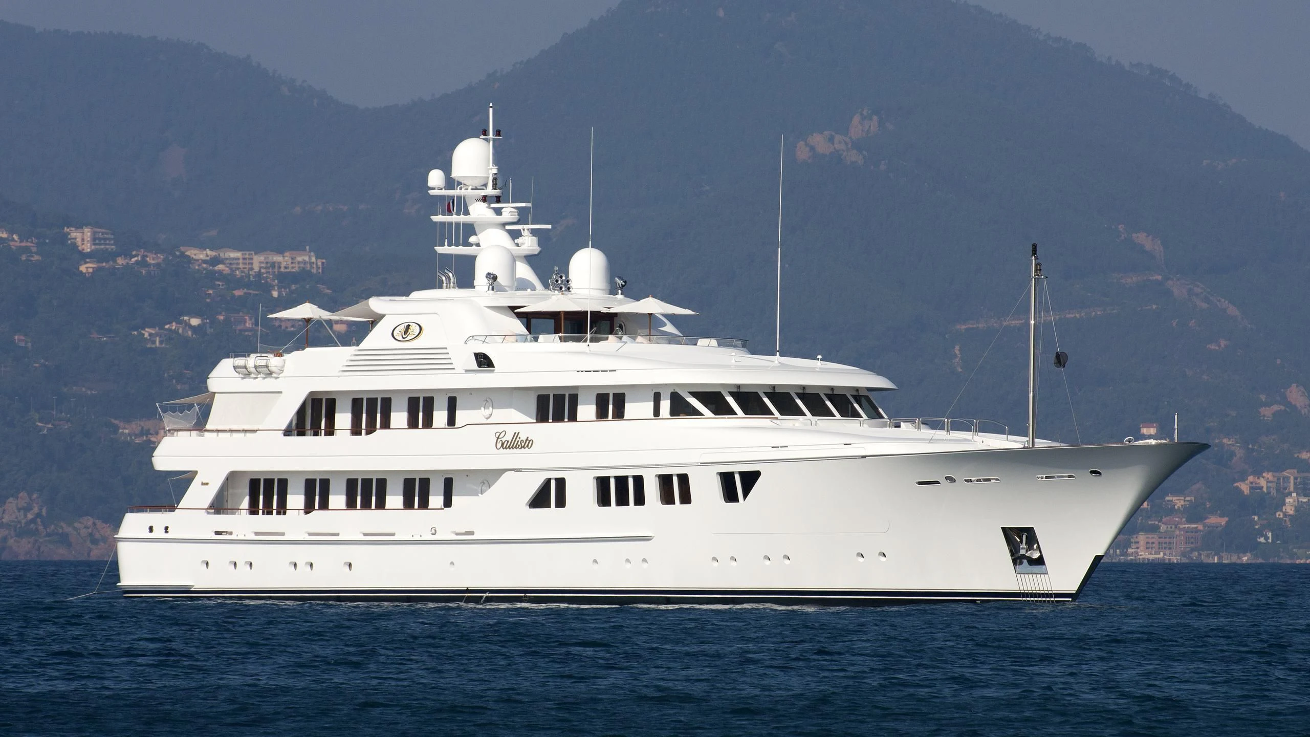 a large white yacht aboard NECTAR Yacht for Sale