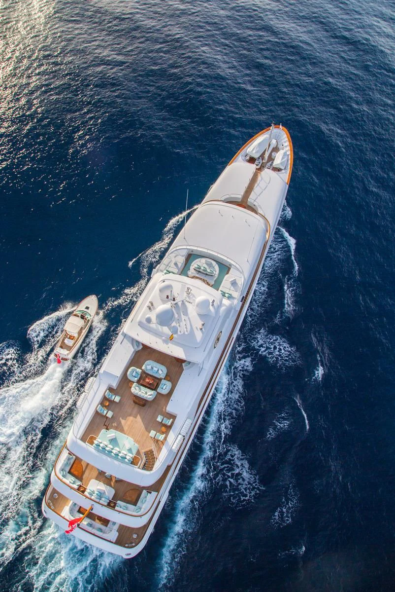 a space shuttle in the water aboard NECTAR Yacht for Sale