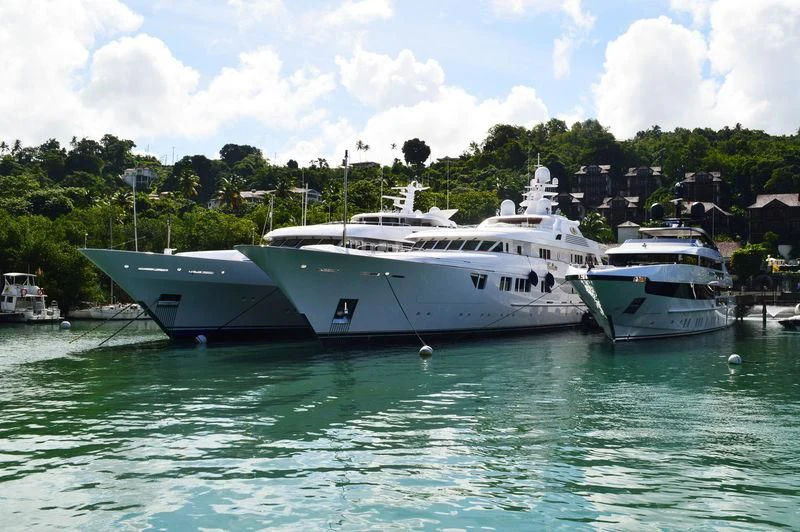 a group of boats in the water aboard NECTAR Yacht for Sale