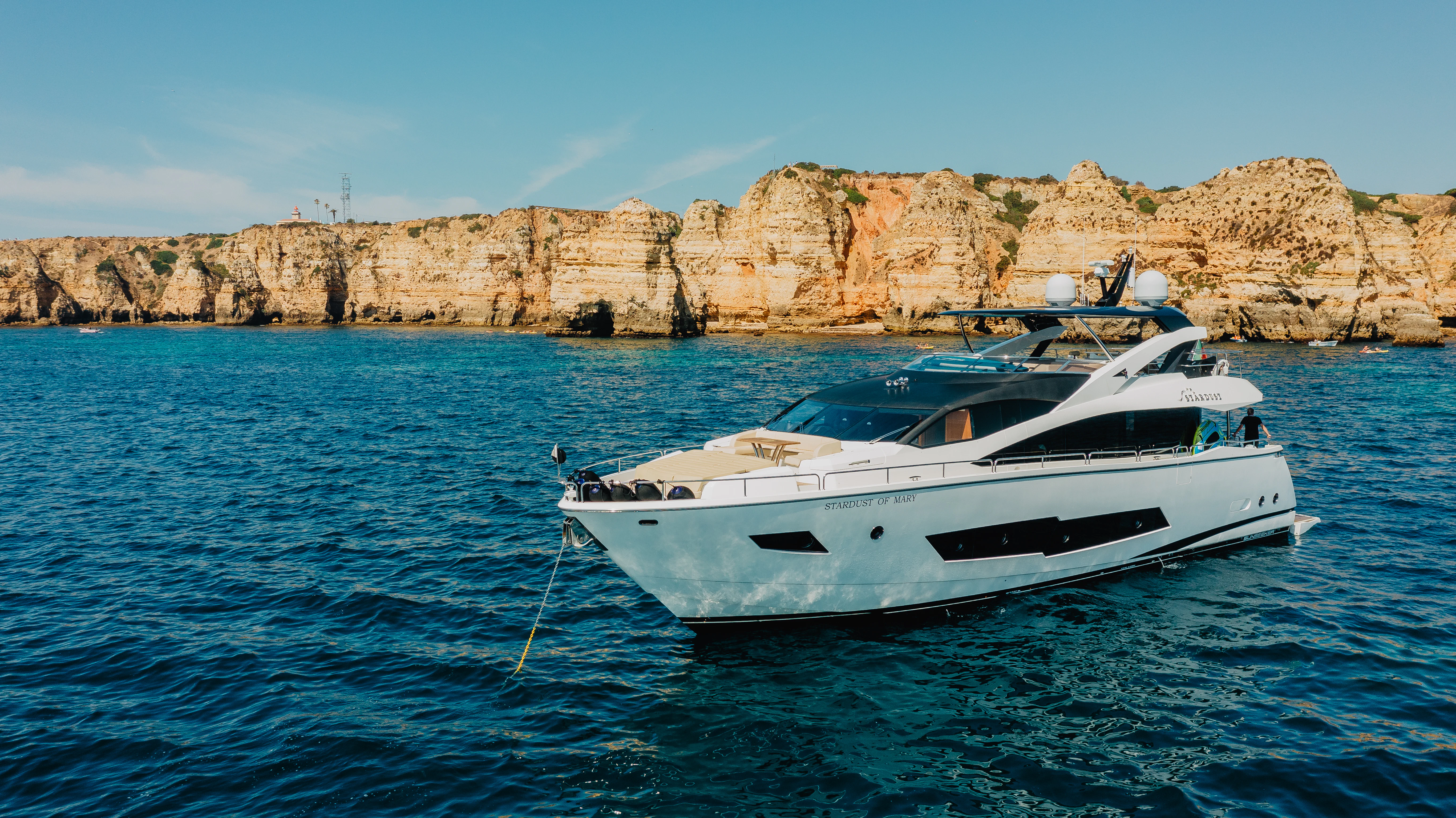 a boat in the water aboard STARDUST OF MARY Yacht for Sale