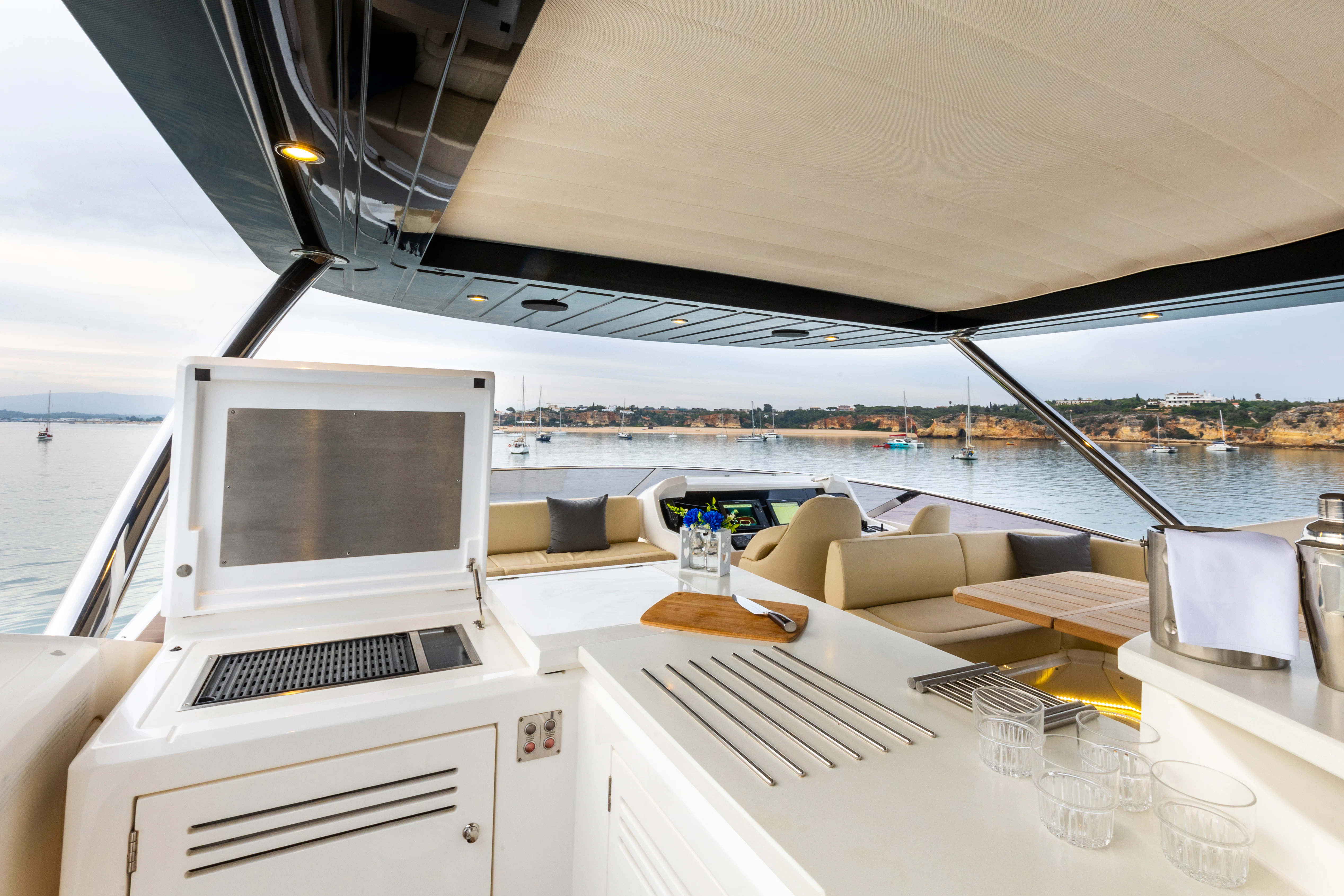 a boat with a laptop on it aboard STARDUST OF MARY Yacht for Sale