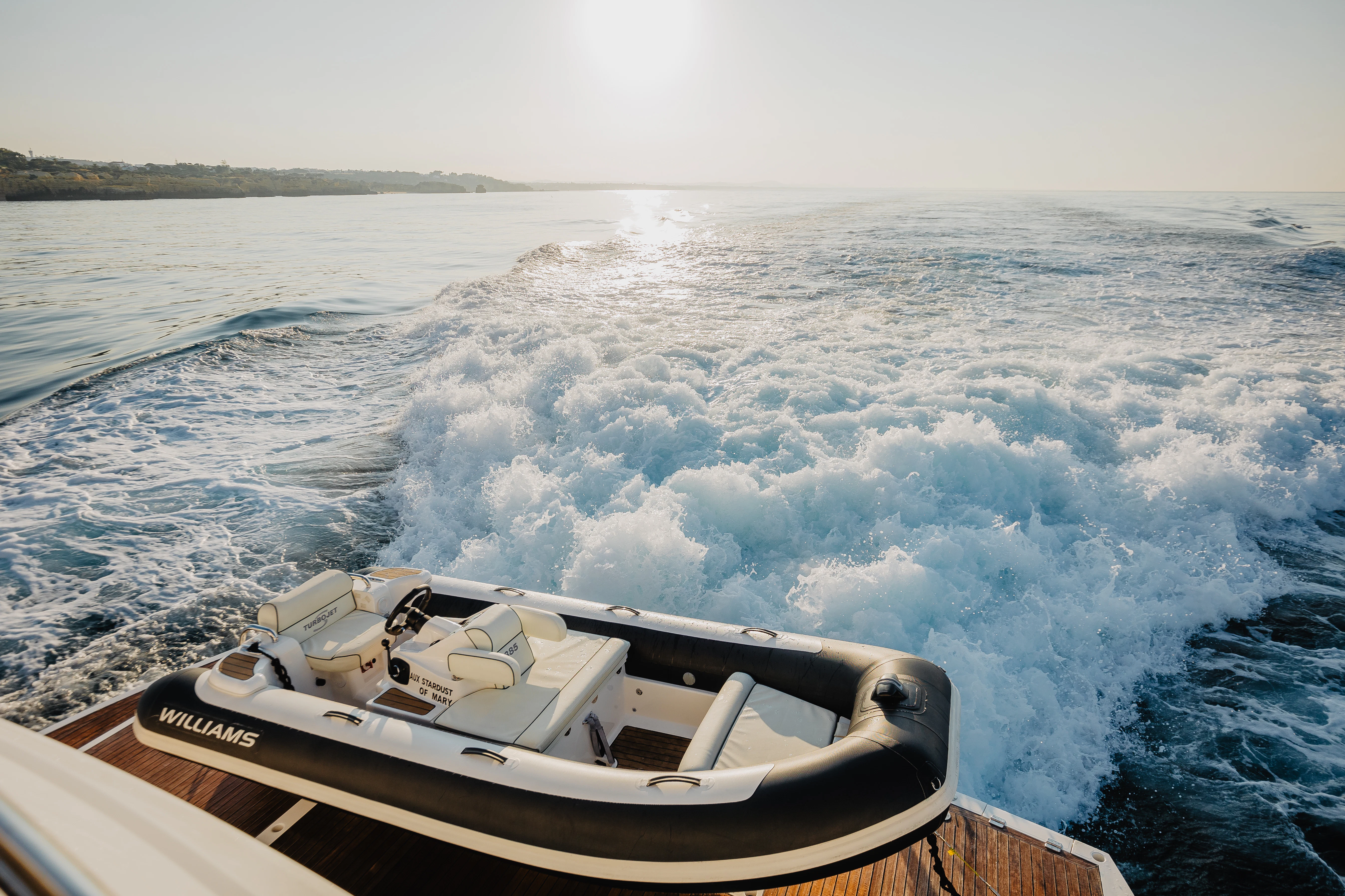 a boat on the water aboard STARDUST OF MARY Yacht for Sale