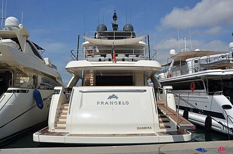 a group of boats are parked aboard FRANGELO Yacht for Sale