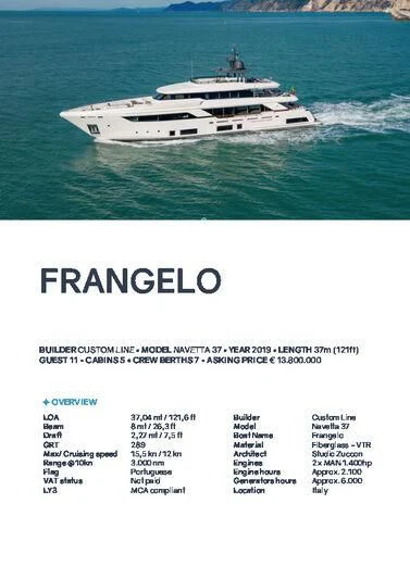 table aboard FRANGELO Yacht for Sale