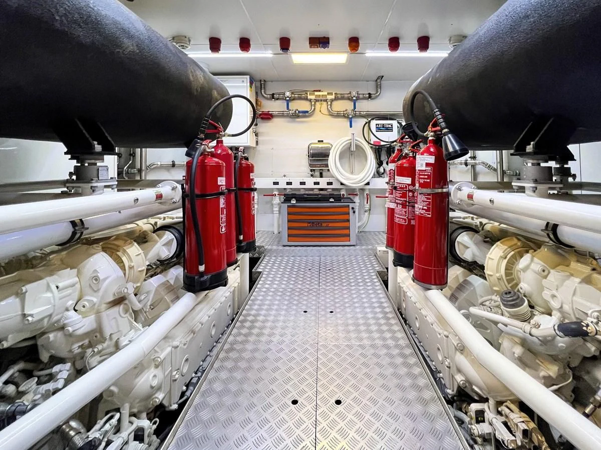a large factory with machinery aboard FRANGELO Yacht for Sale