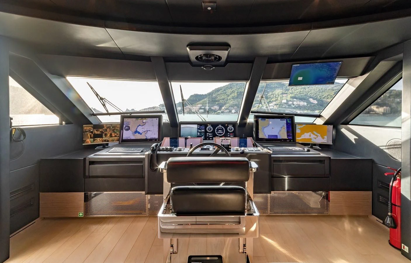 inside of a car aboard FRANGELO Yacht for Sale