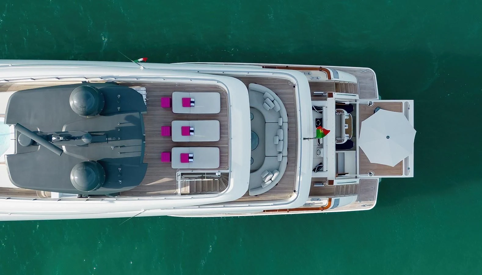 a white rectangular object with a black object on it aboard FRANGELO Yacht for Sale