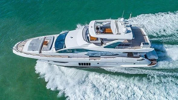 a high angle view of a boat aboard LUCKY 7 Yacht for Sale