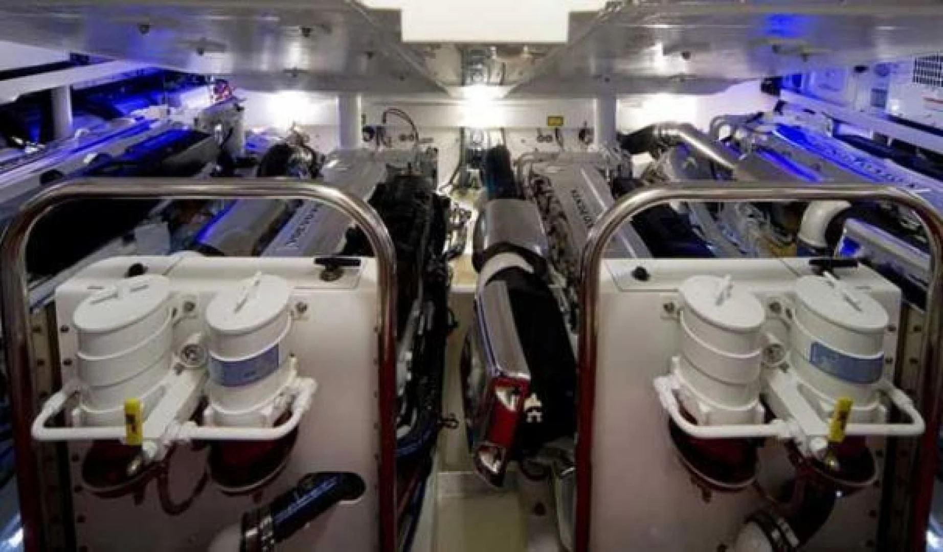a room full of white machines aboard CHAPTER II Yacht for Sale