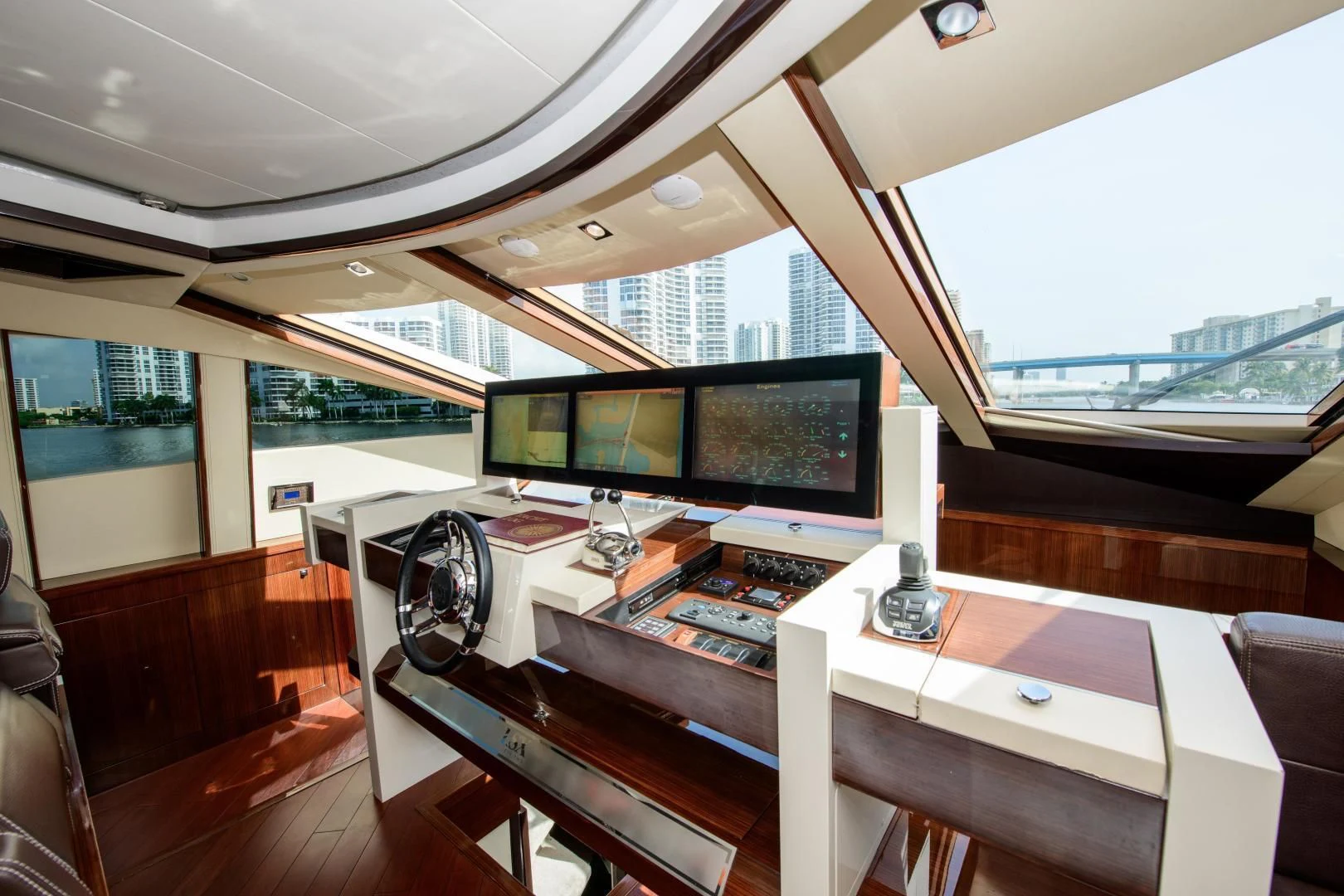 a room with a desk and computers aboard CHAPTER II Yacht for Sale
