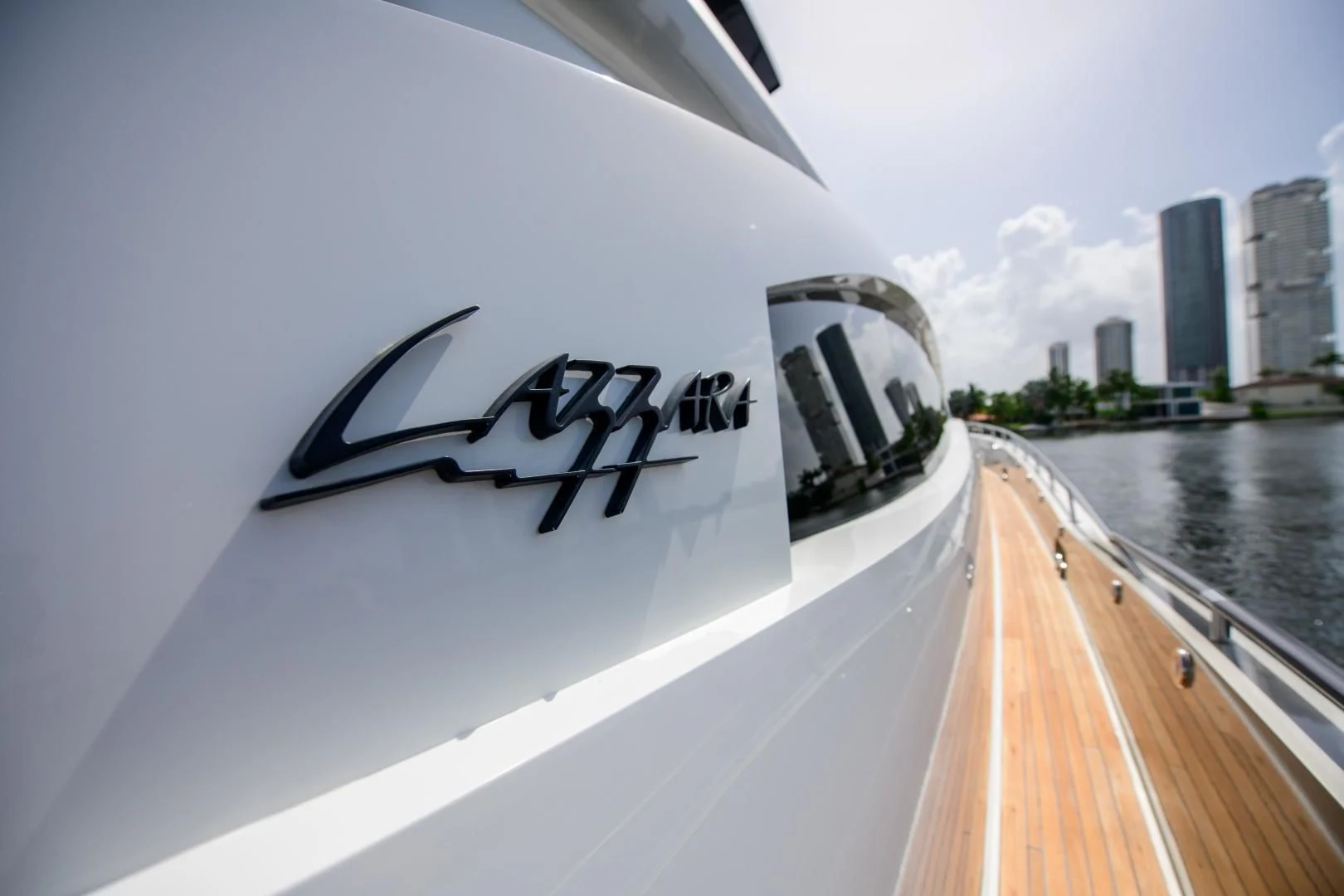 a sign on a boat aboard CHAPTER II Yacht for Sale