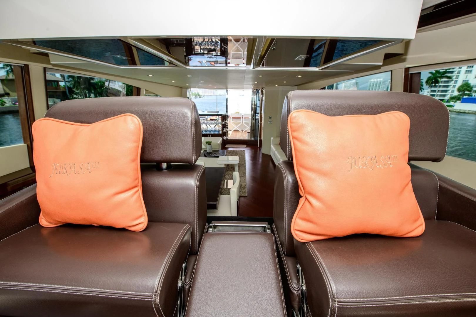 inside of a car aboard CHAPTER II Yacht for Sale