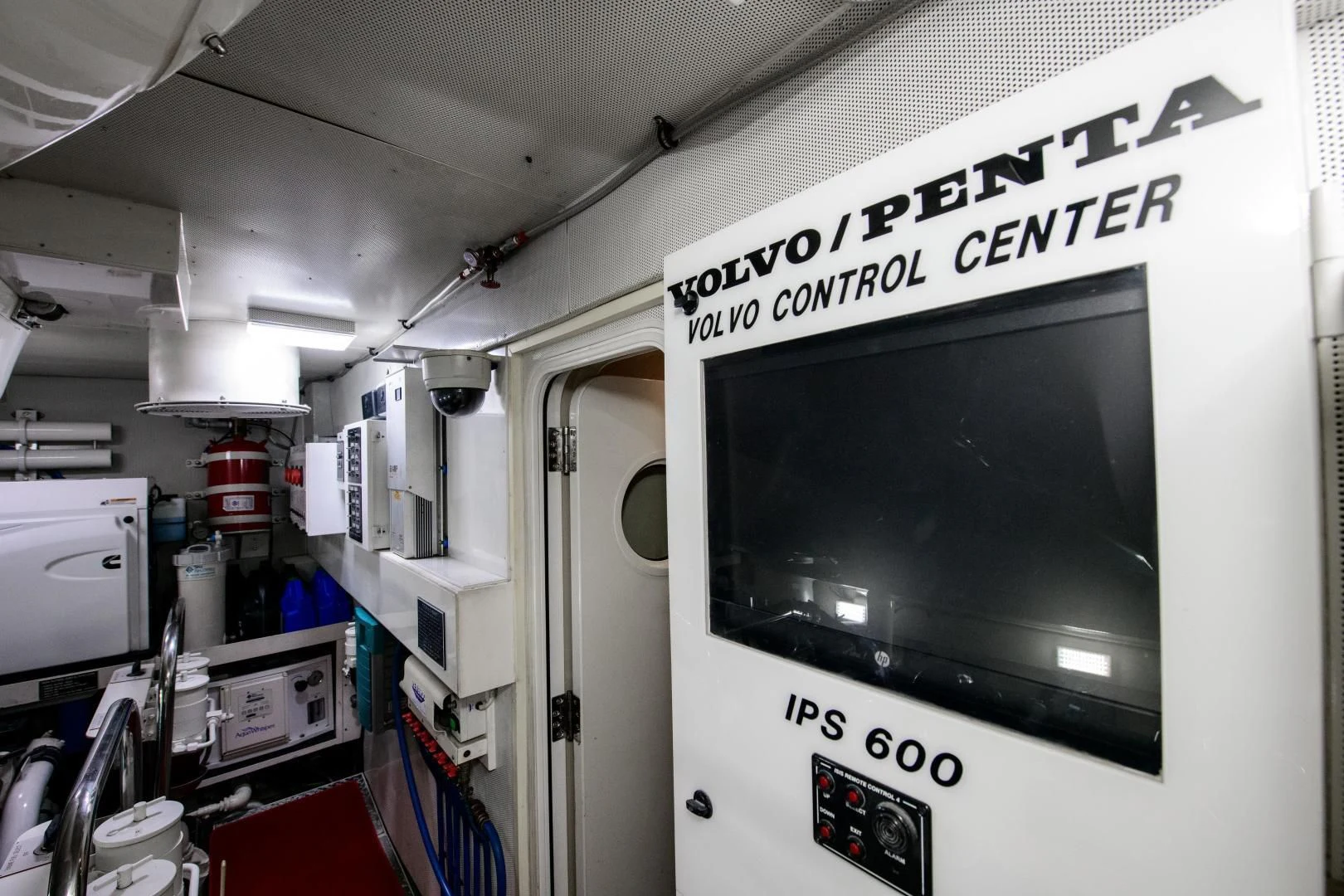 a white computer monitor aboard CHAPTER II Yacht for Sale