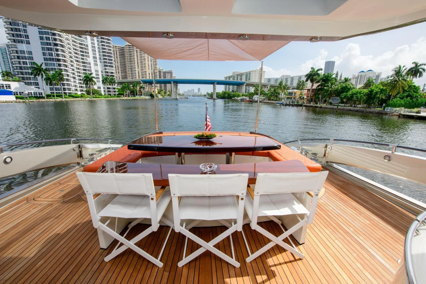 a table and chairs on a deck aboard CHAPTER II Yacht for Sale